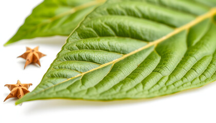 bay leaf spice macro food isolated with white highlights, png