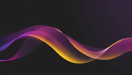 Wall Mural - abstract background. windows wallpaper, curved wave shape with a purple and yellow gradient color