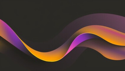 Wall Mural - abstract background. windows wallpaper, curved wave shape with a purple and yellow gradient color