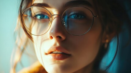 art of woman wearing glasses