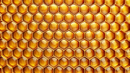 Honeycomb texture pattern, golden color, natural sweetness, organic product, close-up view