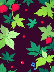 Sticker - Vibrant Summer Berries and Leaves