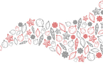 Wall Mural - merry christmas and happy new year retro banner template, greeting card. vector background with chri