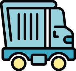 Poster - Simple icon of a tipper truck carrying building materials, perfect for illustrating construction or transportation topics