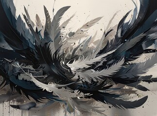 Poster - background with feathers