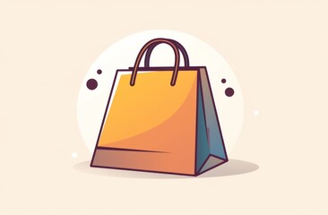 Poster - Professional Logo Design Featuring a Vector Graphic of a Shopping Bag Outline Icon.