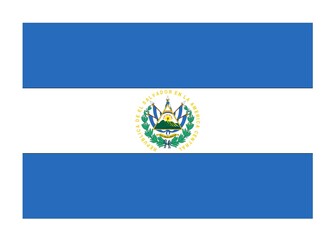 Republic of El Salvador national flag isolated on white background.