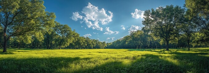 Sticker - Sunny Meadow in a Lush Forest