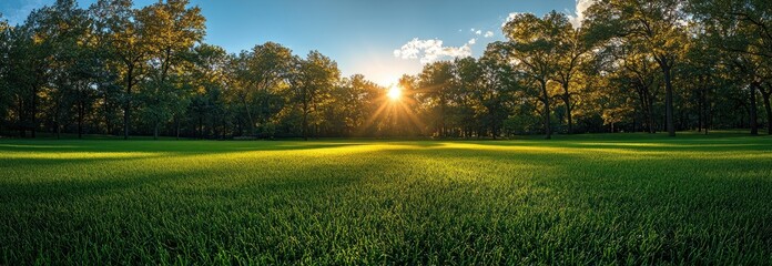 Poster - Sunset Over Lush Meadow