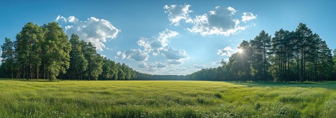 Sticker - Sunny Meadow Landscape