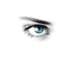Wall Mural - charming eyes, isolated on a clean white background.