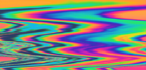 Aufkleber - Vibrant abstract design featuring a swirling pattern of iridescent colors, predominantly purple, blue, green, yellow, and orange. 