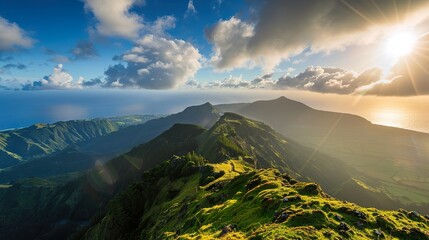 Wall Mural - Mountain_landscape_Ponta_Delgada_island_Azores