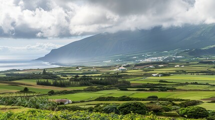 Wall Mural - Mountain_landscape_Ponta_Delgada_island_Azores