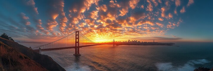 Sticker - Golden Gate Bridge Sunrise