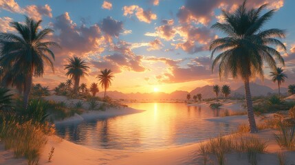 Canvas Print - Sunset Over Oasis