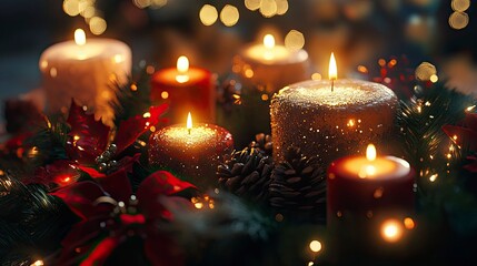 christmas candles on the table