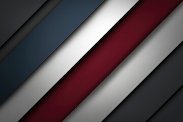 Abstract Diagonal Pattern of Gray, White, Blue, and Red Stripes