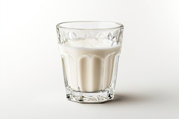 Glass of milk isolated on white background, ai