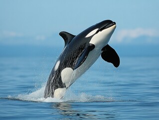 Wall Mural - Orca Leaping Out of the Water