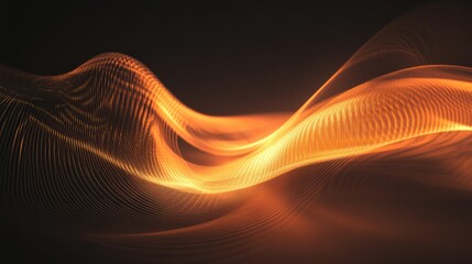 Wall Mural - a subtle swirl of glowing orange light against a dark background, creating an abstract and soothing 