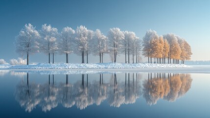 Wall Mural - Winter Wonderland Reflection