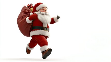 Wall Mural - santa claus isolated on white