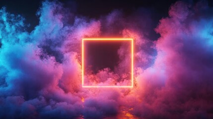 Canvas Print - Neon Glow in the Clouds