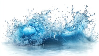 Wall Mural - Water Splash with a Blue Hue