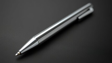 Refined titanium-coated pen with a sleek minimalist design and a smooth precision-engineered mechanism with free copy space