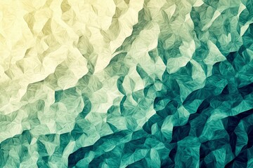 Wall Mural - Abstract Green and White Crystalline Pattern