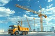© MahmudulHassan - Mobile crane on a road in construction site