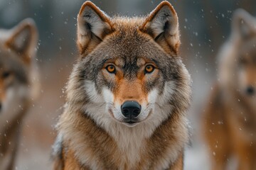 Wall Mural - Wolf Portrait in the Snow