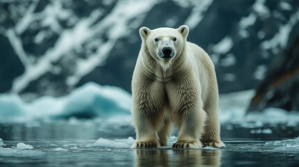 Canvas Print - Majestic Polar Bear on Ice Floe