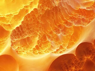 Wall Mural - Detailed fractal illustration on a vibrant orange background