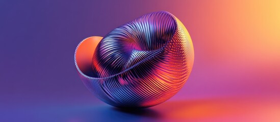 Abstract 3D object with gradient texture and geometric shape