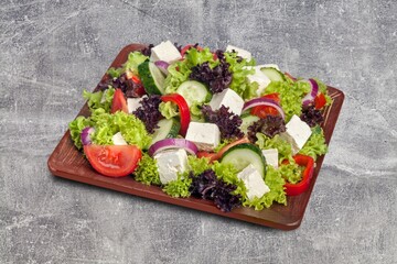 Canvas Print - Colorful tasty fresh salad dish in bowl