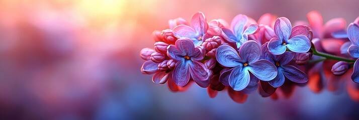 Wall Mural - Purple Lilac Flowers in Spring Sunlight