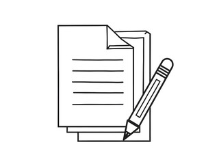 Document papers line icon. Pages vector illustration isolated on white. Office notes outline style design, designed for web and app