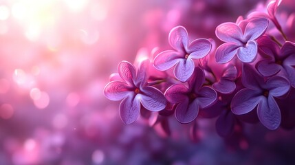 Poster - Delicate Lilac Blooms in Soft Sunlight