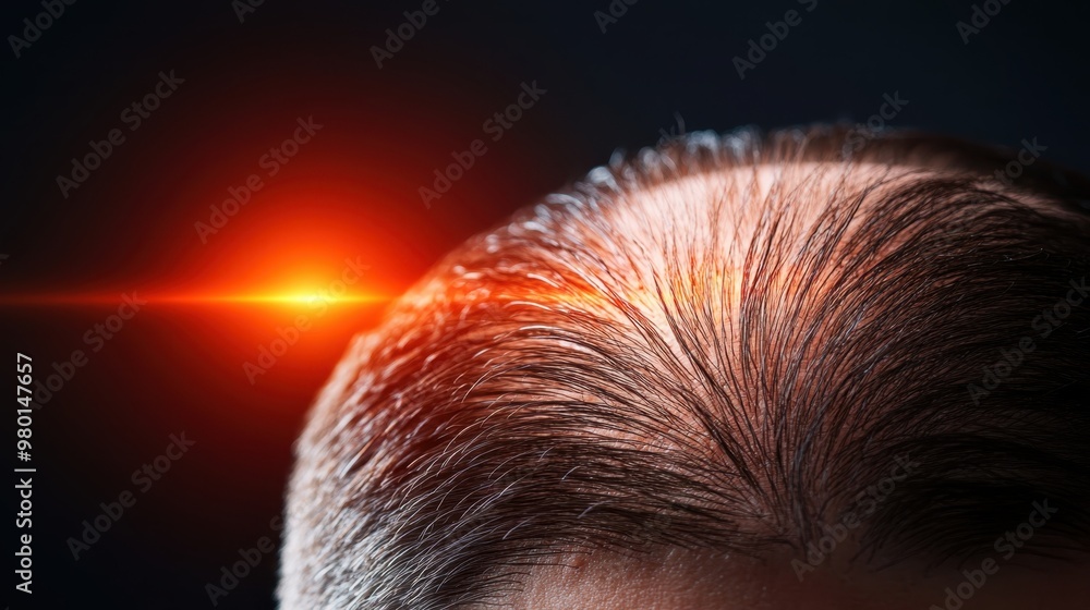 Understanding Hair Loss: Close-up of Scalp with Thinning Hair and Bald ...