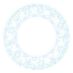 Wall Mural - Christmas wreath, winter snowflakes circle frame