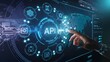 © Rsquare stock - API, holographic interface displaying API icons, Application programming interface, Business technology, API integration,
