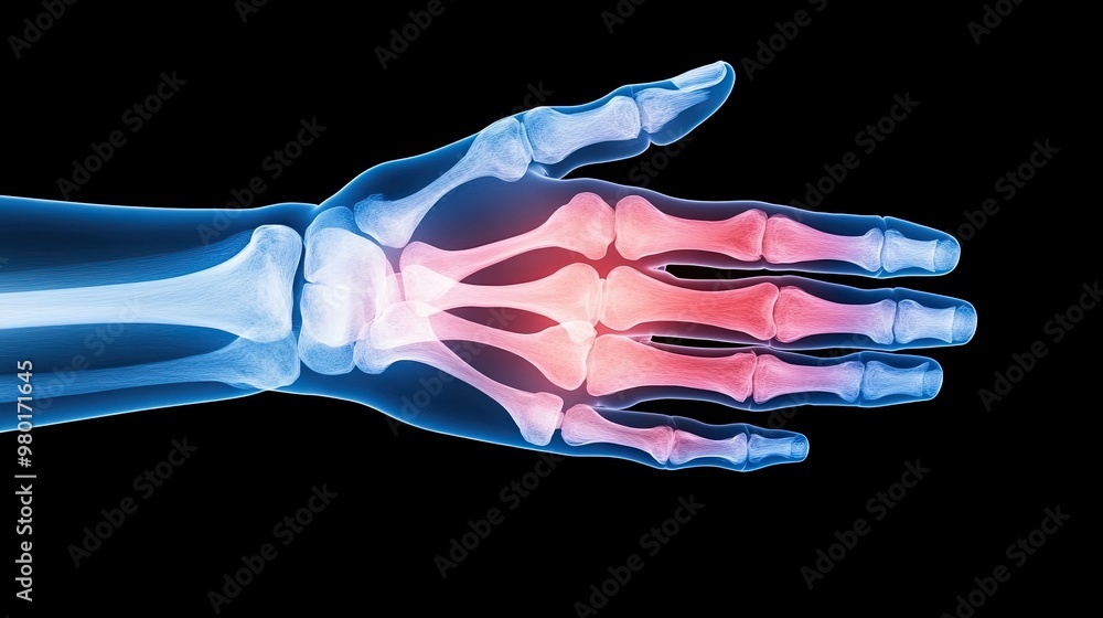 Photo inspiration: Picture Idea: X Ray Image Of A Human Hand Highlighting Joints And