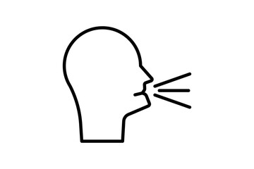 Person speaking icon. Related to interaction. suitable for web site, app, user interfaces. Line icon style