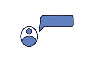 Speech bubbles icon. Related to interaction. suitable for web site, app, user interfaces. flat line icon style