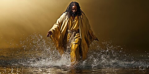 black jesus walking on water