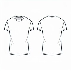 Wall Mural - Blank white t-shirt template front and back view