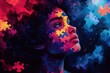 © ST22Studio - Mental Disconnection Concept - Teen with Brain Puzzle Illustration Symbolizing Cognitive Confusion
