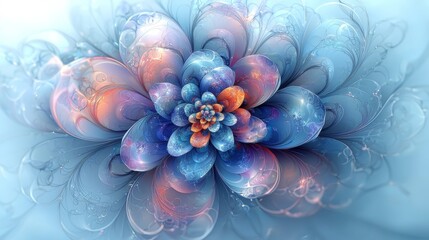 Canvas Print - Blue Crystal Flower